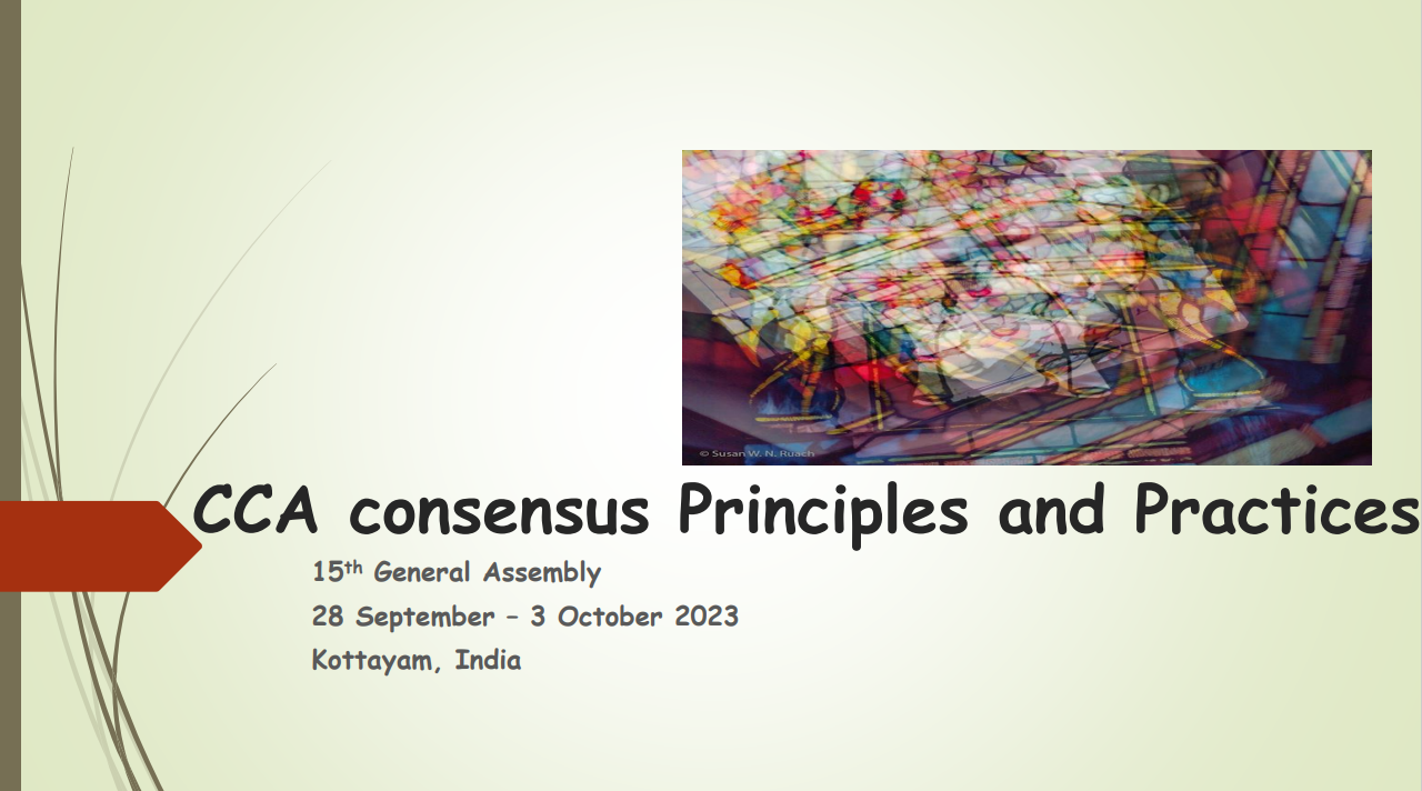 CCA consensus Principles and Practices